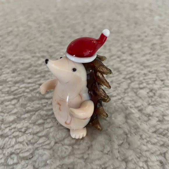 SET OF 2 PIER 1 IMPORTS TINY BLOWN GLASS CHRISTMAS HEDGEHOG DECOR NWTSET OF 2 - Picture 13 of 16